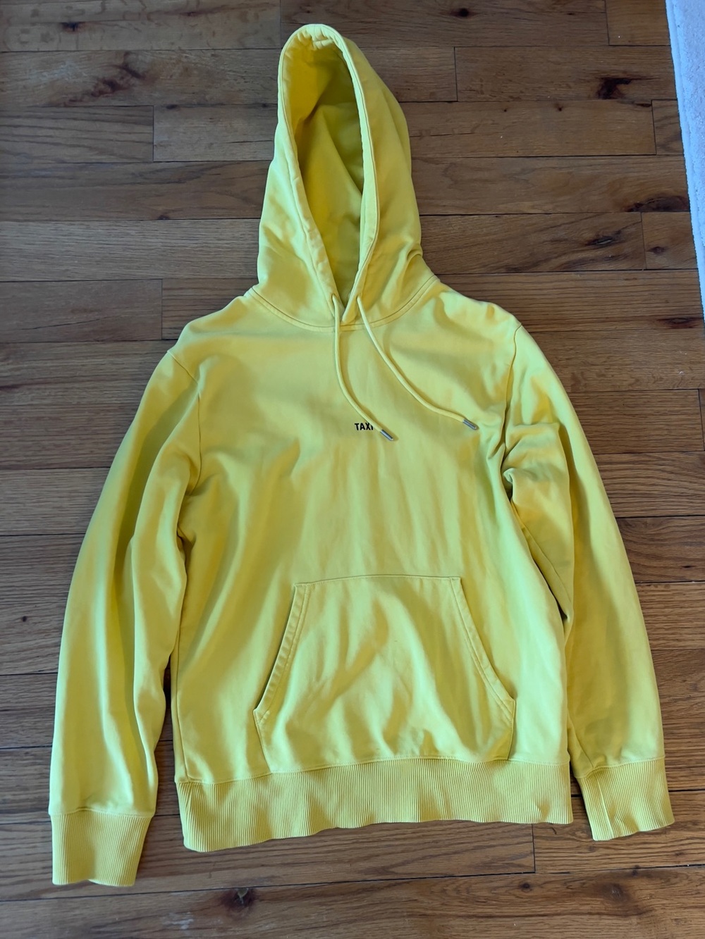 Limited NYC Collection Helmut Lang Yellow Taxi Print Terry cotton Hoodie, L